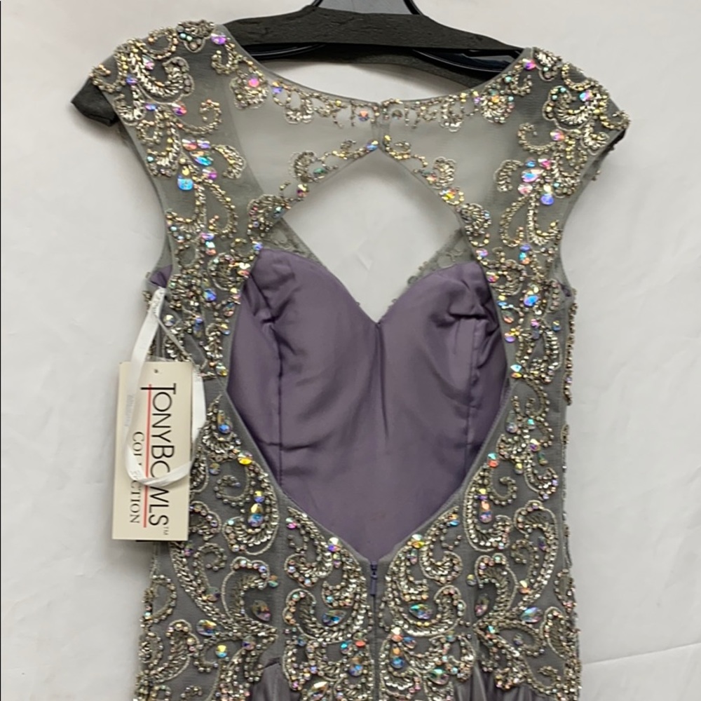 Tony Bowls embellished bodice fit and flare long gown - Picture 7 of 9